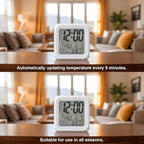 Digital Alarm Clock Peach Pink Digital Clock Date, Temperature, and Weekday Display Gradient White Battery Operated 9 Ringtones 7-Color Night Light and Snooze