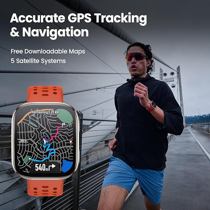 Amazfit Bip 6 Smart Watch 46mm, 14 Day Battery, 1.97" AMOLED Display, GPS & Free Maps, AI, Bluetooth Call & Text, Health, Fitness & Sleep Tracker, 140+ Workout Modes, 5 ATM Water-Resistance, Stone