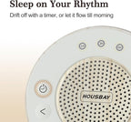 Housbay White Noise Sound Machine for Sleeping, 35 Soothing Sounds, Small Sleep Machine for Adults, Wood Grain Design for Bedroom & Noise Canceling