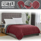 Weighted Blanket for Adults 20lbs, 48"x72", Twin Full Size Cooling Heavy Throw Blanket for 130-220lbs, Microfiber Soft Thick Big Blankets Weighted Comforter Gift for Sleeping, Red Grey