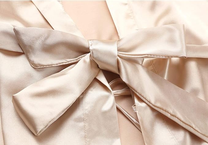 Women's Plus Size Satin Kimono Robes Short Silk Bathrobe Bridesmaid Wedding Party Nightgown Sleepwear
