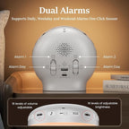 Wake Up Light Sunrise Alarm Clock for Bedrooms, Rechargeable Sound Machine Night Light, 28 Sleep Sounds, 12 Colors, Dual Alarms, White Noise Sound Machine for Baby and Adults