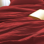 WRENSONGE Queen Comforter Set - 3 Pieces Prewashed Bright Red Comforter Soft Lightweight for All Seasons,Down Alternative Comforters Queen Size with 2 Pillow Shams
