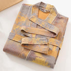 Womens Boho Floral Print Robe Lightweight Short Sleeve Bathrobe Soft Kimono Robes V-neck Loungewear with Pockets