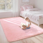 Ultra-Soft 3x5 Pink Shag Rug for Girls’ Bedroom – Small Fluffy Non-Slip Area Rugs for Living Room, Kids Room, Nursery, Playroom, Dorm, Home Office, Modern Plush Carpet Home Décor