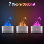 Essential Oil Diffuser, Flame Oil Diffuser - Aromatherapy Aroma Humidifier, Upgrade 7 Colors Noiseless - Perfect for Bedroom Home Office (180ml Classic Flame, White)