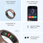 POBOVi Ring OnePlus - Ultra-Thin Titanium Smart Ring - 7 Days Battery Life - Fitness/SPO₂/Stress/HR/Sleep Skin Temperature Tracker - No App Fee - iOS&Android Compatible (Rose Gold, 9)