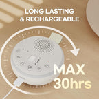 HuBDIC HubiCare White Noise Machine, Portable Sound Machine with 21 Soothing Sleep Sounds, Long-Lasting Battery, Gentle LED Mood Light, Travel-Friendly Sleep Aid for Newborns, Children