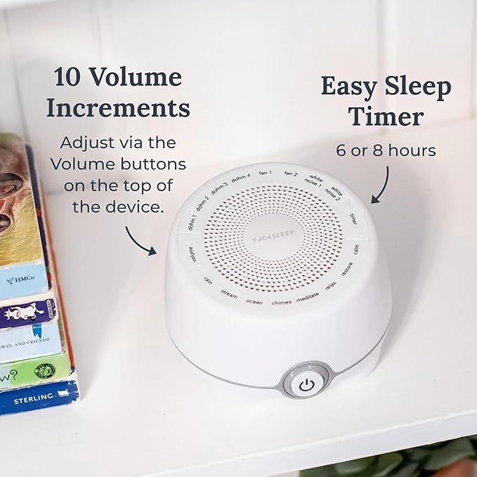 Yogasleep Whish White Noise Sound Machine, 16 Natural & Soothing Sounds, Volume Control for Baby & Adults, Get Office Privacy, Concentration, Sleep Aid, Compact for Easy Travel, Essentials for Nursery