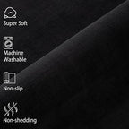 Softlife Area Rug for Bedroom Living Room, Solid Black Non-Slip 5x7 Fluffy Carpet with Soft Low Pile for Kids Boys Girls, Machine Washable Fuzzy Aethetic Rugs Home Dorm Decor