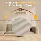 Geuuap Sunrise Alarm Clock White Noise Machine | Natural Wake-Up Light for Bedroom with 30 Soothing Sleep Aids, Bluetooth Speaker, Dimmable Clock, Screen-Free Design for Baby Adults Kids-Khaki