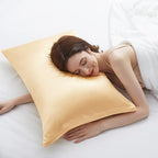 Satin Pillowcases with Zipper （20x30）,Queen Size Pillowcases Set of 2, Gold Silk Pillowcase for Hair and Skin