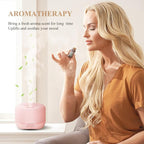 Aromatherapy Essential Oil Diffuser for Room: 500ml Colorful Aroma Air Humidifier with Adjustable Cool Mist Mode, Waterless Auto Off Ultrasonic Diffusers for Large Room Home Office(Pink)