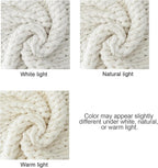 Luxury Super Chunky Knit Throw Blanket, Handmade Chenille Cable Knit Crochet Blanket 50x60, Soft Thick Chunky Yarn Knit Throw for Couch & Bed, No Shedding, Ivory/Cream Home Decor Gift