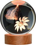 Large 3D Butterfly Crystal Ball Night Light, 16 Color Changing with Remote for Bedroom Decor, Ideal Girlfriend Gift for Teens Boys and Girls, Butterfly