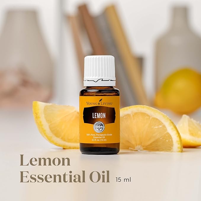 Young Living Lemon Essential Oil 15ml – 100% Pure Citrus Essential Oil for Diffuser, Aromatherapy, Natural Lemon Oil for Daily Use