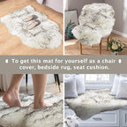 Asrug Soft Faux Fur Dog Rug Plush and Fluffy Dog Mat Ultra Cozy Pet Throw Rug for Dogs Cats, Luxury Soft Faux Sheepskin Chair Cover Seat Pad Shag Fur Area Rugs for Bedroom, Black & White, 3ftx5ft