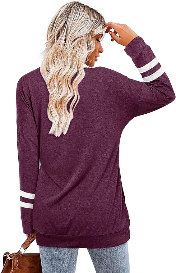 Magritta Women's Long Sleeve Leopard Color Block Tunic Comfy Crewneck T Shirt Tops Black XL