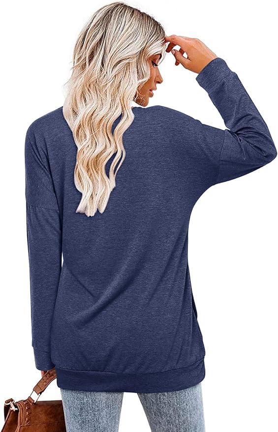 Magritta Women's Long Sleeve Leopard Color Block Tunic Comfy Crewneck T Shirt Tops Black XL