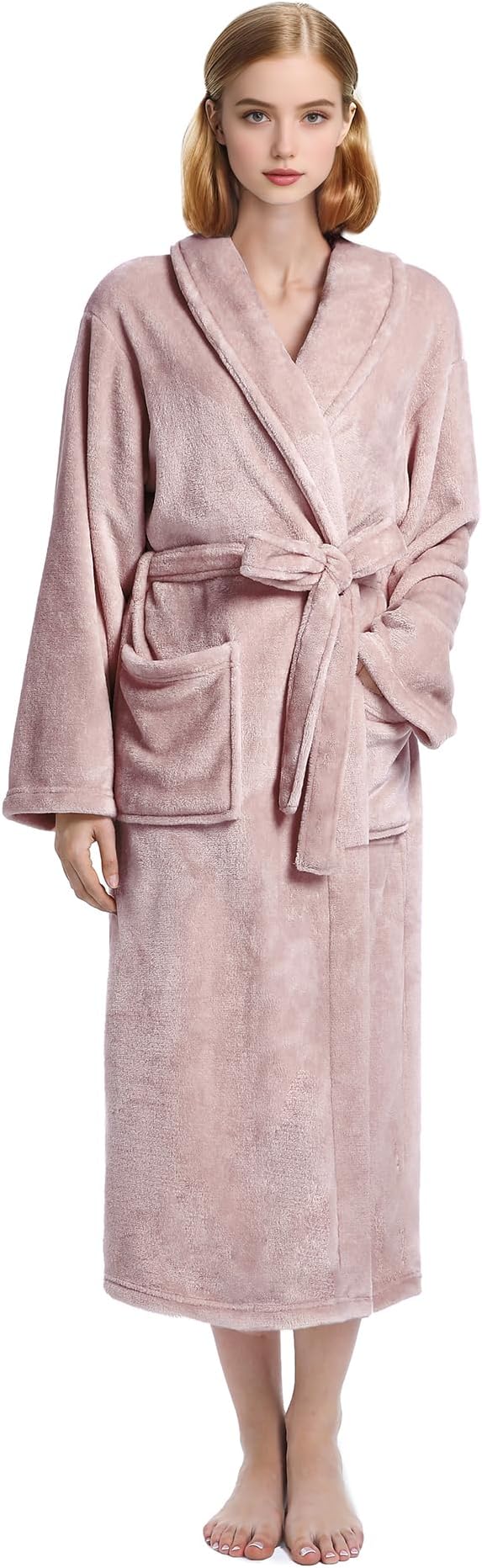 Plush Soft Robes for Women, Premium Fleece Womens Robe Cozy Warm Bathrobe
