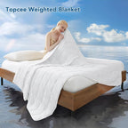 Topcee Weighted Blanket for Adults (15 lbs, 48" x 72") Twin Size Soft Cooling Heavy Blanket Sleeping, Apply to 130-160 lbs Body, Thick Breathable Blanket with Glass Bead, Easy Care