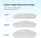 EGOHOME Cooling Shredded Memory Foam Pillows for Hot Sleepers, Adjustable Bed Pillows for Side, Back or Stomach Sleepers, Neck Pillows for Sleeping, Queen Pillow with Removable Cover(1PC)