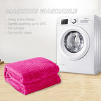 Exclusivo Mezcla Fleece King Size Blanket for Bed, 90x104 Inches Soft Cozy Jacquard Flannel Blankets, Lightweight Fuzzy Plush Warm for Women, Hot Pink