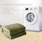 Exclusivo Mezcla Fleece King Size Blanket for Bed, 90x104 Inches Soft Cozy Jacquard Flannel Blankets, Lightweight Fuzzy Plush Warm for Women, Olive Green