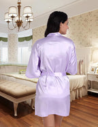 QXQTER Peony Floral Silky Satin Robe Wedding Bridal Party Bride Bridesmaid Robes for Women Dressing Gown Kimono Robe