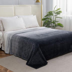 Elegant Comfort Luxury Velvety Feel Blanket, All-Season Lightweight Blanket, Ultra Plush, Soft, Cozy-Fuzzy Flannel Fleece for Couch, Sofa, Bed, Travel, Ombre Design, King/California King, Gray