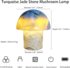 Natural Stone Mushroom Lamp, Marble LED Rechargeable Night Light with Touch Dimming, 3-Level Brightness Small Table Lamp for Bedside Ambient Home Decor, Hand-Polished Stone Decor Light