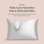 Kitsch Satin Pillowcase with Zipper for Hair & Skin - Softer Than Silk Pillow Cases, Smooth Cooling Satin Pillow Case, Wrinkle-Free, Machine Washable - Pillow Cases Standard Size (19x26) - Silver