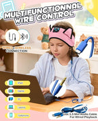 Kids Headphones, Headband for Children Baby & Toddlers, Bluetooth Toddler Headphones Wireless and Wired Playback 3.5 MM Jack for School, Stretchy & Comfy Travel Accessories