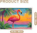 Flamingos Area Rug 2x3 ft Entry Rug Washable Boho Rugs Non Slip Low Pile Floral Door Mat Small Carpet for Bedroom, Bedside, Kids Room, Office, Dining Room
