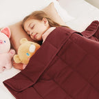 CuteKing Weighted Blanket - Weighted Blanket with Premium Glass Beads - Breathable Heavy Blanket for Comfort Sleep - Thick Blanket All Season (10lbs, 48"x72", Claret Red)