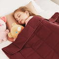 CuteKing Weighted Blanket - Weighted Blanket with Premium Glass Beads - Breathable Heavy Blanket for Comfortable Rest - Thick Blanket All Season (7lbs, 40"x60", Claret Red)