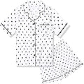 QPANCY Kids Satin Pajamas Sets Baby Boy Girl Button-Down Silk Sleepwear 2 Piece Short Sleeve Loungewear Clothes Set