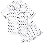 QPANCY Kids Satin Pajamas Sets Baby Boy Girl Button-Down Silk Sleepwear 2 Piece Short Sleeve Loungewear Clothes Set