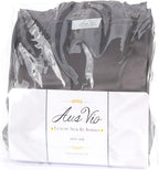 Aus Vio 100% Natural Charmeuse Silk Luxurious Satin Robe with Black Lace, Buttery Soft to Touch, Durable, Breathable, Hypoallergenic Season, M/L, Gray
