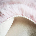 Ghouse Ultra Soft Faux Rabbit Fur Rug 5x8, Machine Washable Area Rugs for Bedroom Fluffy Rugs for Living Room, No-Shedding Carpet Sheepskin Rug Pink