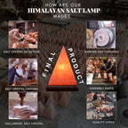 NB Himalayan Pink Salt Pyramid Lamp – Hand-Carved Crystal Rock Salt Lamp with Dimmer Switch & 2 Bulbs – Natural Wellness Light from Pakistan – Amber Glow for Home, Office & Meditation Space