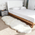Genuine Sheepskin Rug with Little Patches | Premium Ivory White Fluffy Sheep Skin Carpet for Bedroom Fireplace | Soft Wool Throw Blanket for Elder, Pet | Luxurious Fur Rug for Chair, Sofa, 2FT×6FT