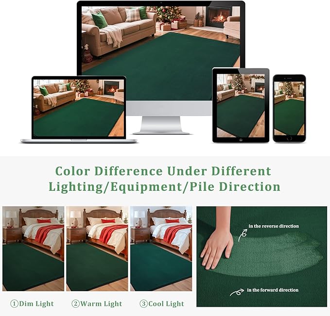 Przemy Washable Area Rug for Bedroom Living Room, 4x6 Feet Green Memory Foam Rugs, Super Soft Modern Indoor Carpet for Kids Room Boys Girls Dorm Bedside Nursery Decor