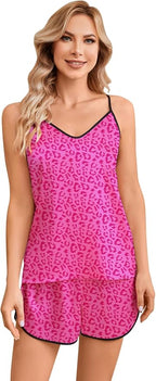Girls & Women Silk Pajamas Set Satin Camisole Sleepwear 2 Piece Pjs, 3 Years - Women XXL
