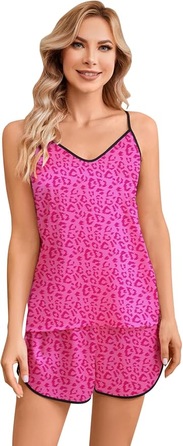 Girls & Women Silk Pajamas Set Satin Camisole Sleepwear 2 Piece Pjs, 3 Years - Women XXL