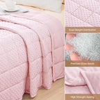 Wemore Minky Dot Weighted Blanket for Adults Twin Size 15 lbs, Soft Cozy Heavy Blanket for Stress Relief and Sleep Promotion, Breathable Blanket for All-Season with Glass Beads, Pink 48 x 72 inches