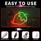 ENUOLI Strawberry Neon Sign Red Green Color Led Sign Fruit Shape Neon Light for Bedroom Wall Decor, Strawberry LED Neon Light, Bar, Fruit Shop,Kids Room Gift