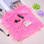 PATIKIL 12" Locker Rug, Small Area Rug Mini Faux Fur Rugs Small Locker Carpet Soft Fluffy Tiny Photography Props Square for Nail Photo Tabletop Background Picture Decoration, Dark Green