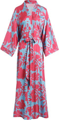Aensso Long Soft Lightweight Silky Kimonos Robes for Women, Luxury Japanese Floral Womens Kimono Robe