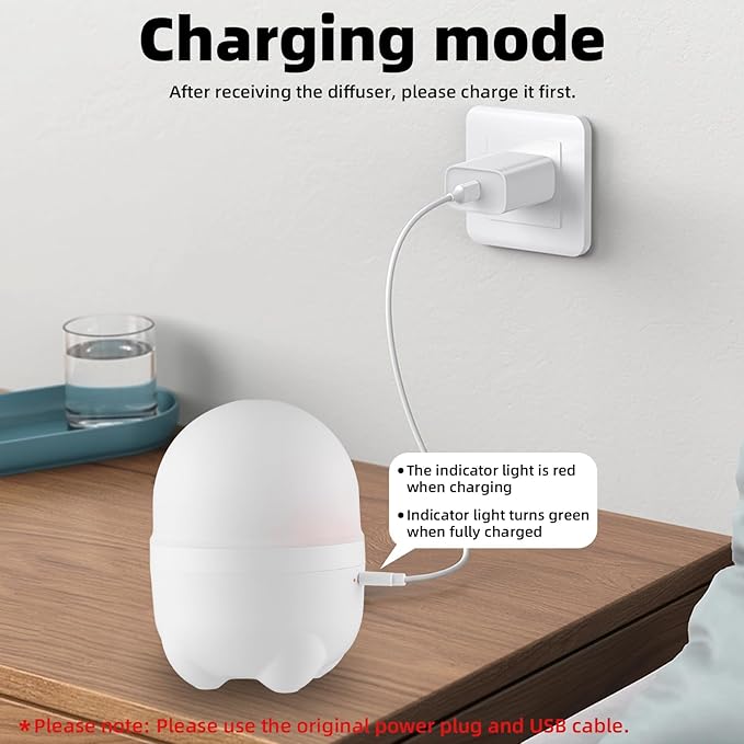 SEEDSEEL 150ML Cordless Battery Powered Essential Oil Diffuser, 7 Hours Run Time,Mini Portable Rechargeable Diffuser with 7 LED Color Changing Lights (White)